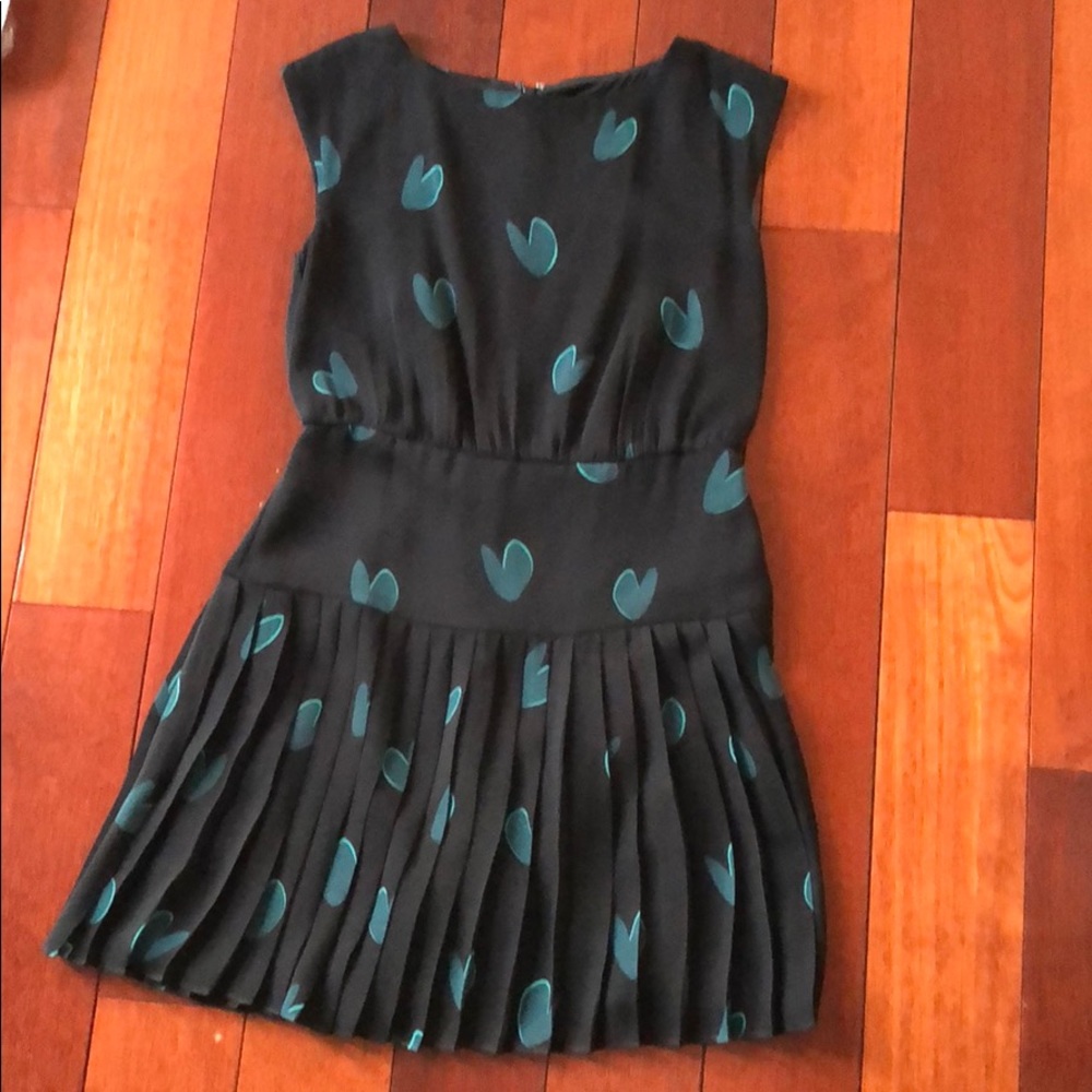 Loft Pleated Cap Sleeve Dress